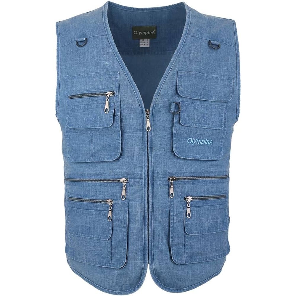 Men's Linen Hunting Travel Utility Vest - SZ 2XL - Multi-Pocketed M560 - Picture 12 of 12